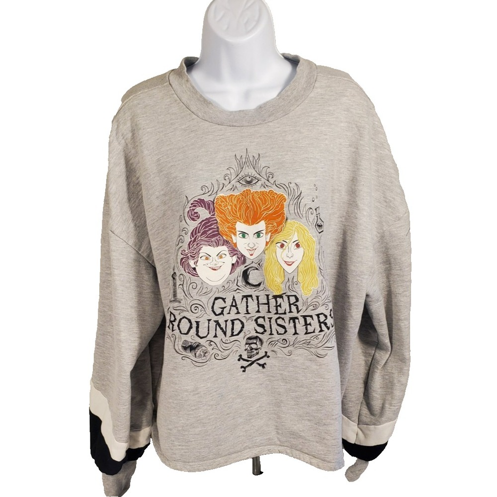 Disney Hocus Pocus Women's XL Gray Sweatshirt Pullover‎